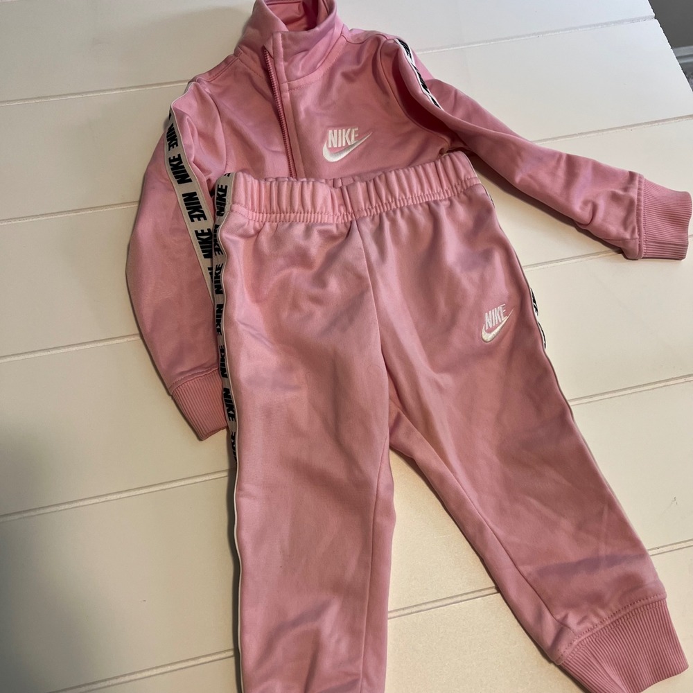 Nike Kids Pink Tricot Tracksuit Jacket and Pants Set 18M D692-A8F - Picture 2 of 6